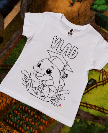 Tricou educativ de colorat Delfin Premiere-Serbare-Absolvire