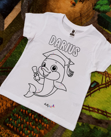 TRICOURI COPII - Tricou educativ de colorat Delfin Premiere-Serbare-Absolvire 2