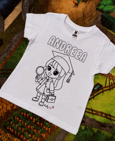 TRICOURI COPII - Tricou educativ de colorat Exploratoare Premiere-Serbare-Absolvire