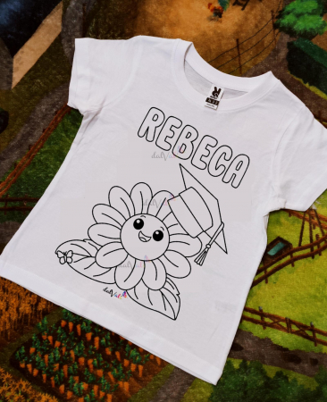 TRICOURI DE COLORAT SI ACCESORII - Tricou educativ de colorat Floricele Premiere-Serbare-Absolvire 2