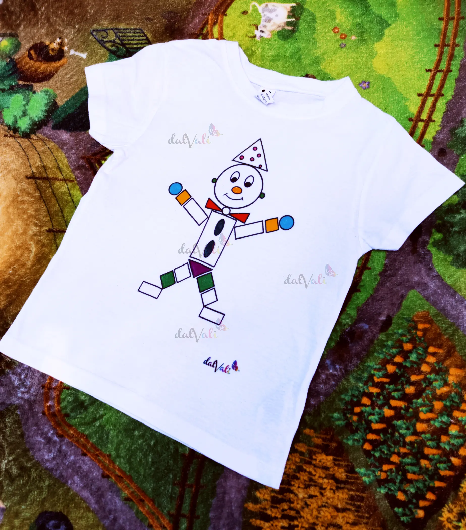 Tricou educativ de colorat - Formele - Clovn [3]