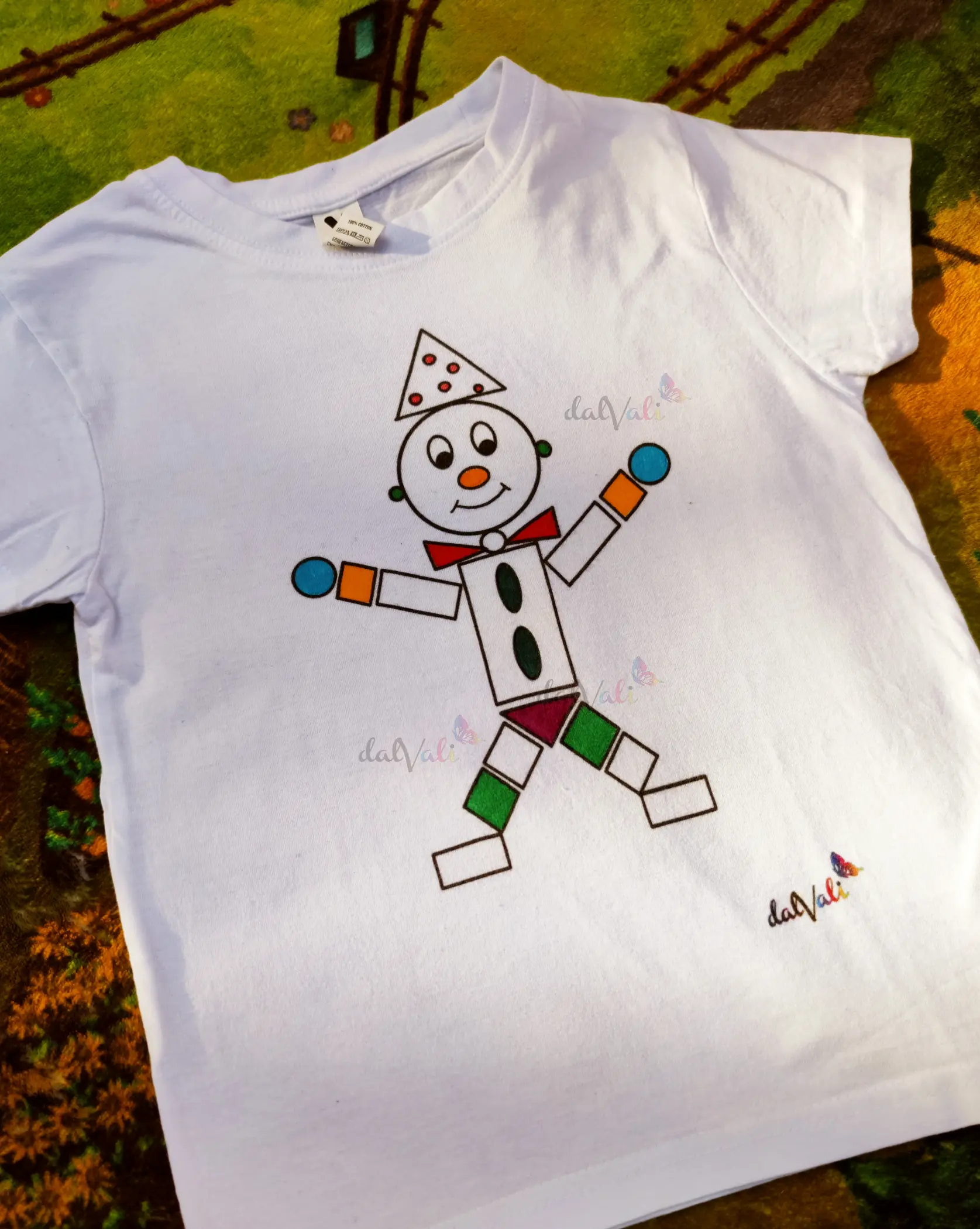 Tricou educativ de colorat - Formele - Clovn [2]