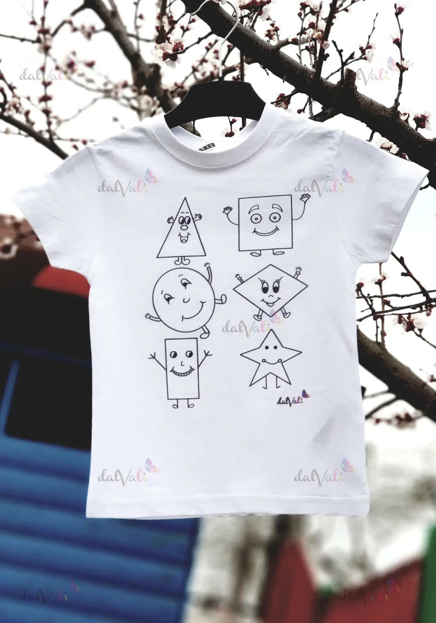 TRICOURI COPII - Tricou educativ de colorat - Formele vesele