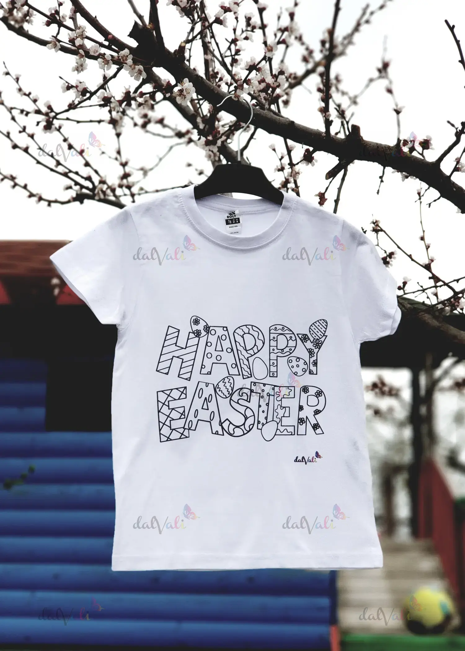 Tricou educativ de colorat - Happy Easter - Paste fericit [1]