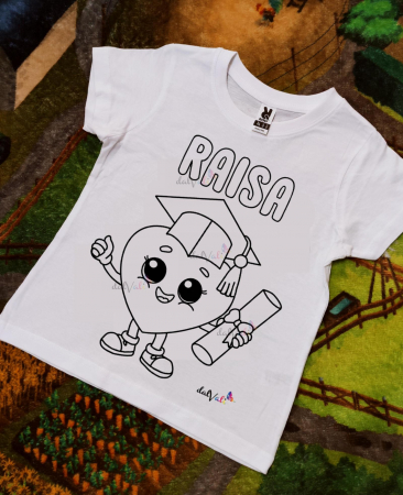 Tricou educativ de colorat Inimioara Premiere-Serbare-Absolvire