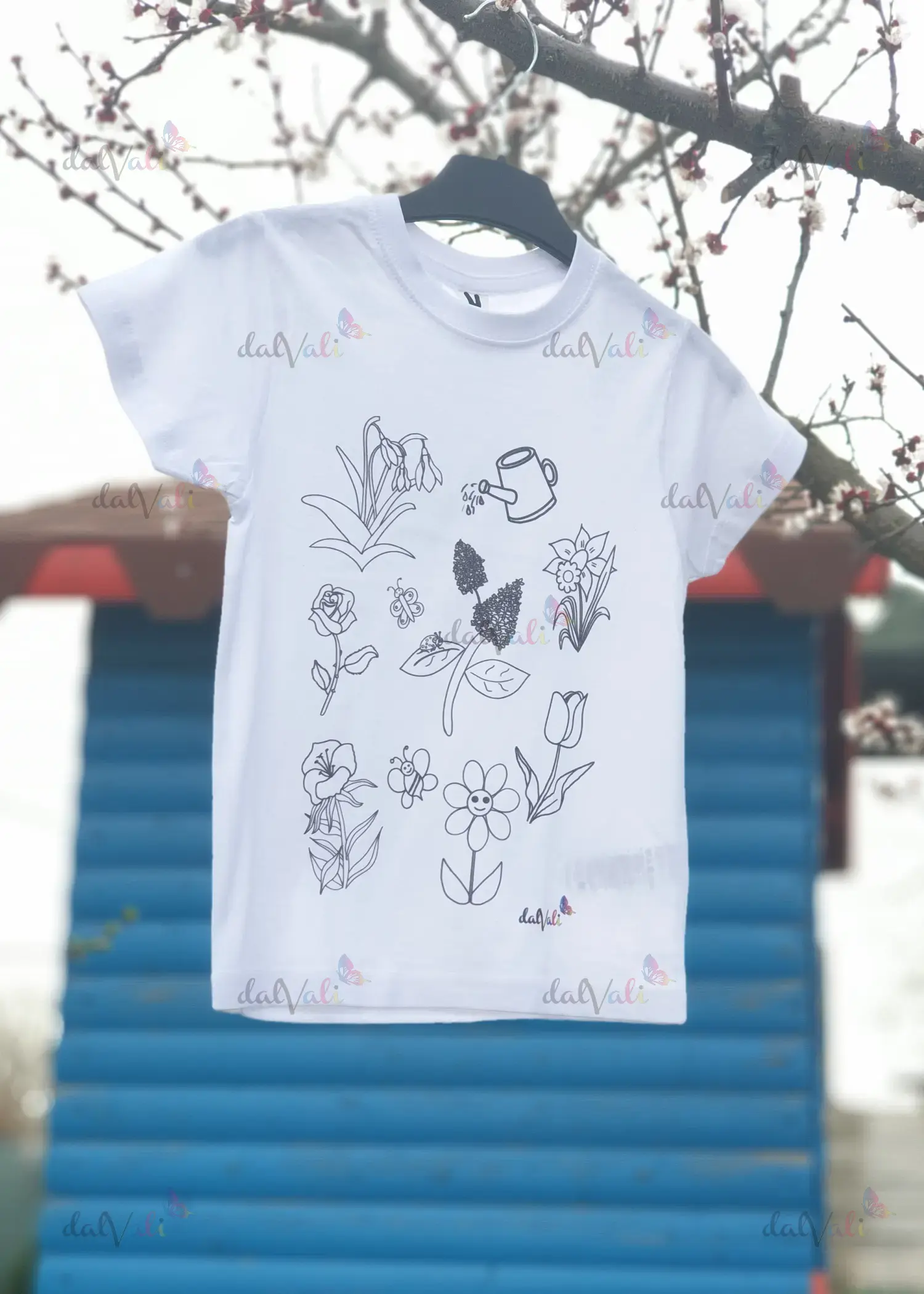 TRICOURI COPII - Tricou educativ de colorat - Invatam florile