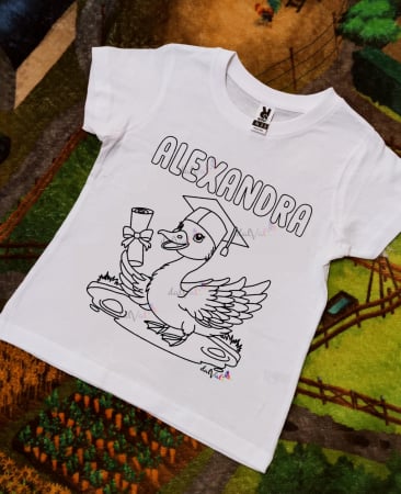 TRICOURI COPII - Tricou educativ de colorat Lebada Premiere-Serbare-Absolvire