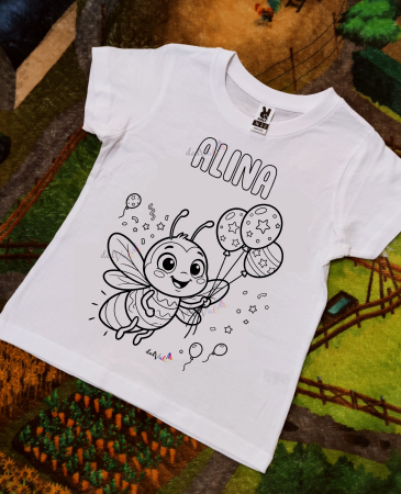 TRICOURI DE COLORAT SI ACCESORII - Tricou educativ de colorat Licurici - Baloane