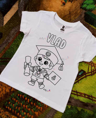 TRICOURI COPII - Tricou educativ de colorat Marinar-Baiat Premiere-Serbare-Absolvire