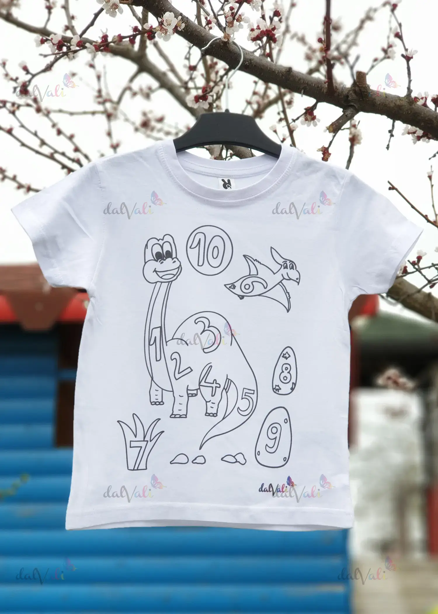 Tricou educativ de colorat - Numara cu dino [2]