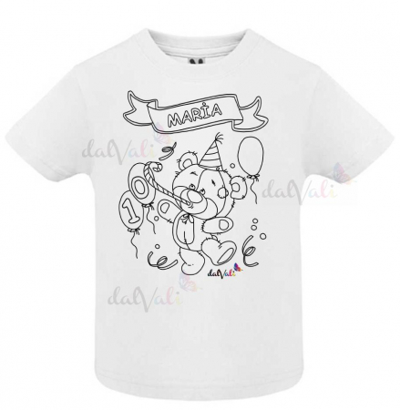Tricou educativ de colorat personalizat ursulet aniversar [4]