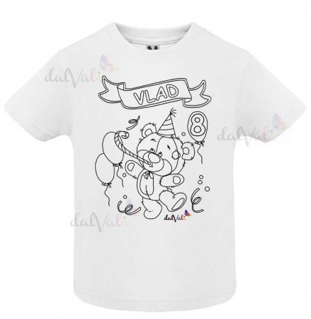 Tricou educativ de colorat personalizat ursulet aniversar [3]