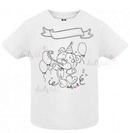 Tricou educativ de colorat personalizat ursulet aniversar [2]