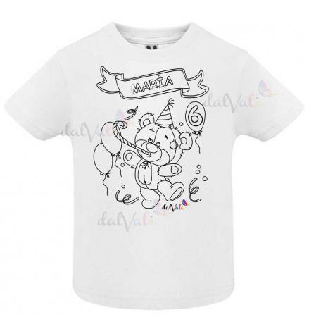Tricou educativ de colorat personalizat ursulet aniversar [5]