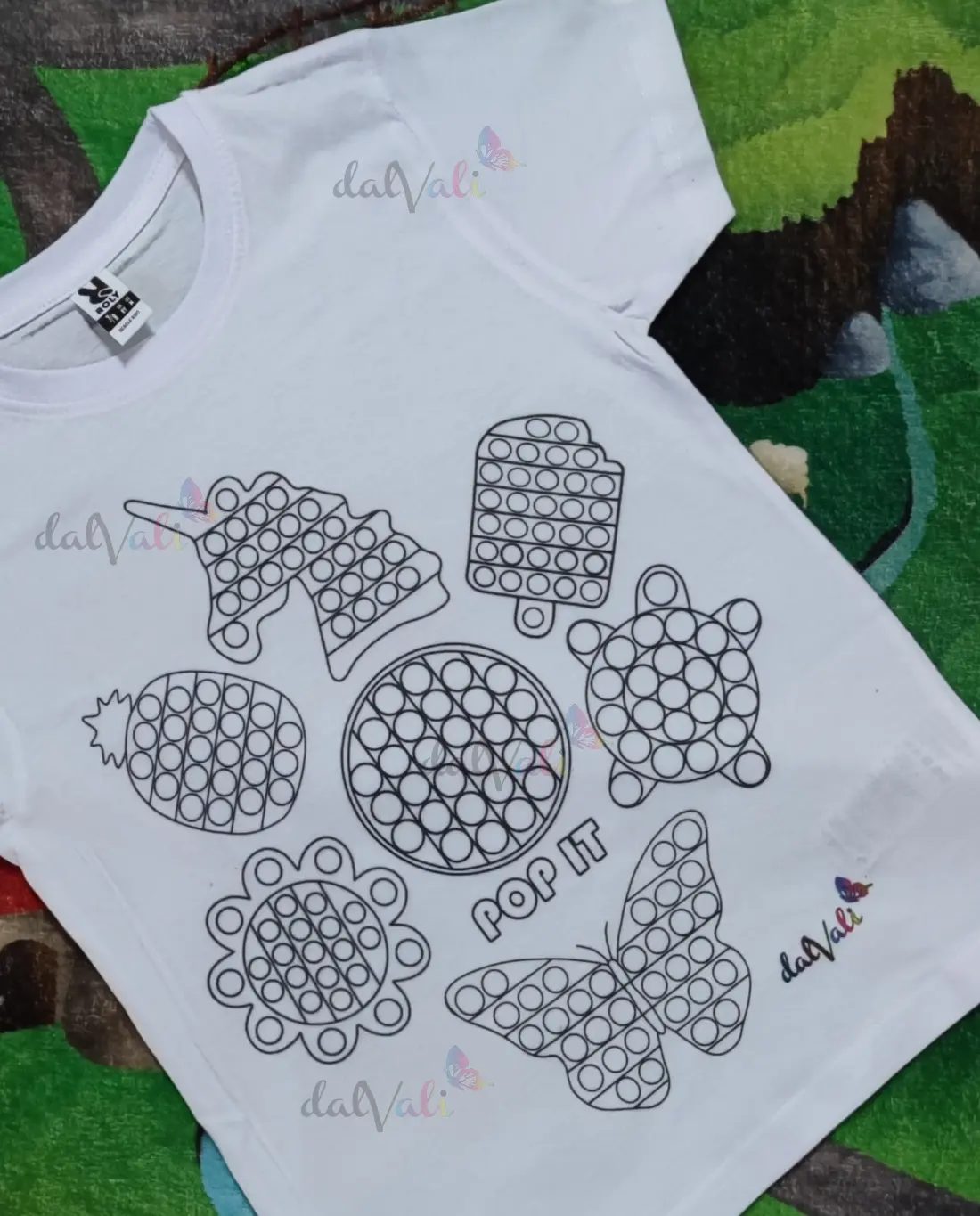 TRICOURI COPII - TRICOU EDUCATIV DE COLORAT POP IT FATA