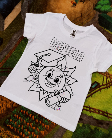 TRICOURI COPII - Tricou educativ de colorat Raze de Soare Premiere-Serbare-Absolvire