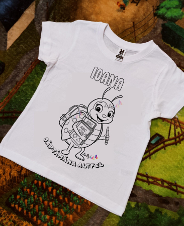 TRICOURI COPII - Tricou educativ de colorat Saptamana Altfel/Verde/Serbare Buburuza 1