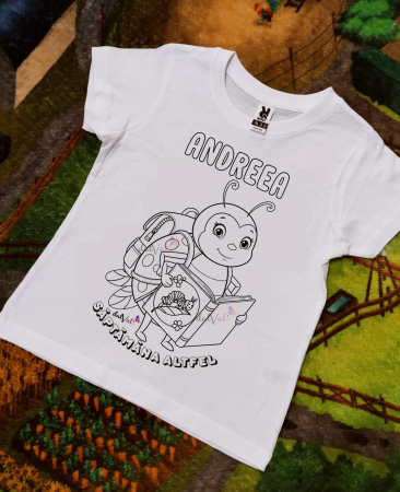 TRICOURI COPII - Tricou educativ de colorat Saptamana Altfel/Verde/Serbare Buburuza 2