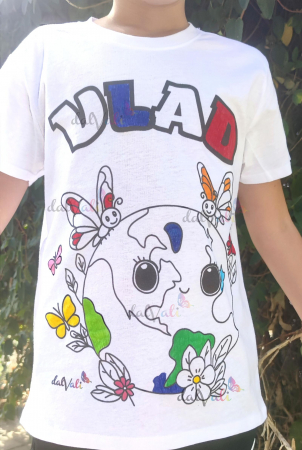 Tricou educativ de colorat Saptamana Verde - Fluturasi