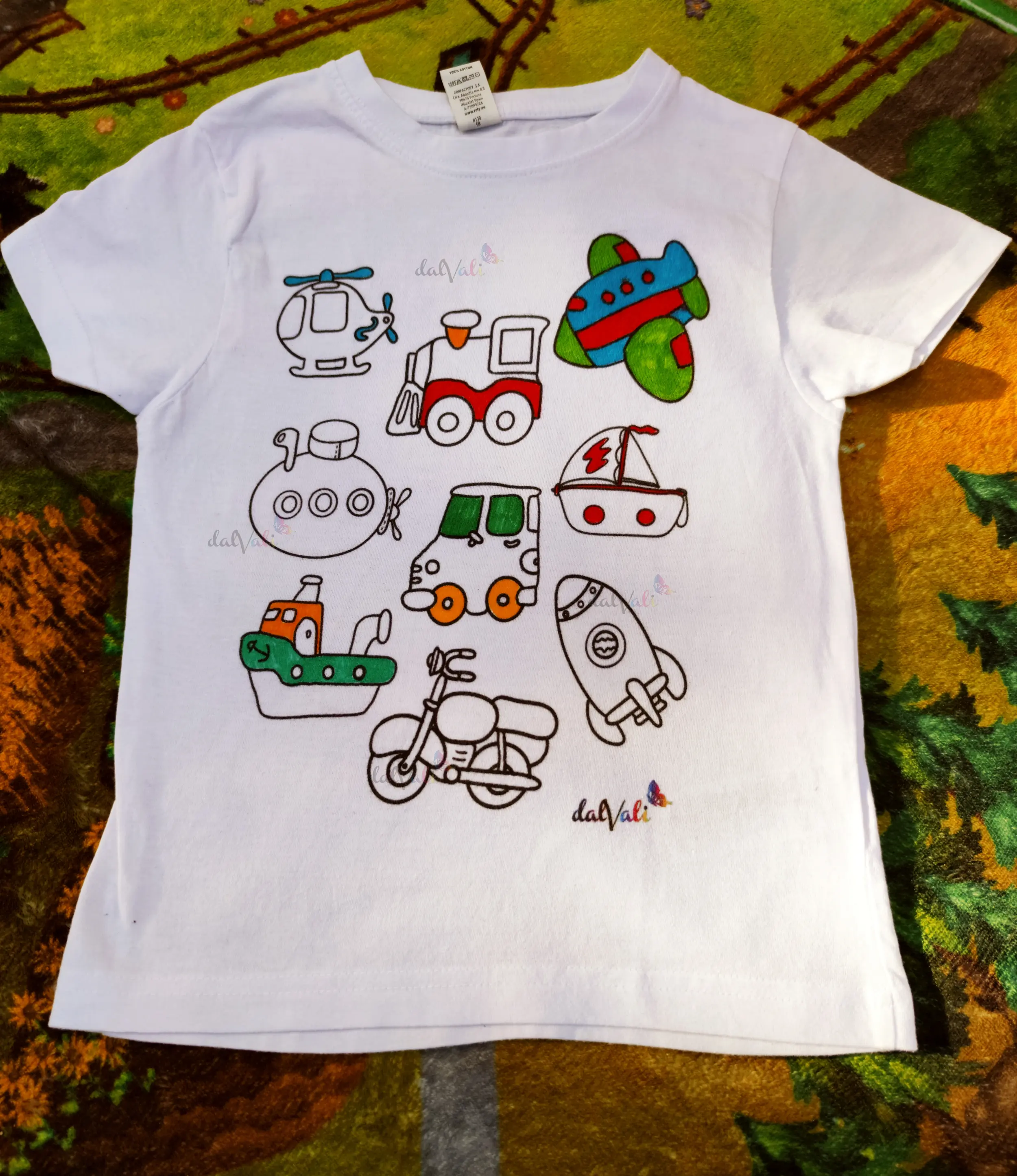 Tricou educativ de colorat - Transporturi [2]