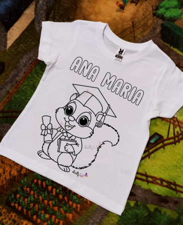 TRICOURI COPII - Tricou educativ de colorat Veverita Premiere-Serbare-Absolvire