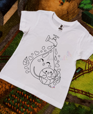 TRICOURI DE COLORAT SI ACCESORII - Tricou educativ de colorat - Ziua Apei 2