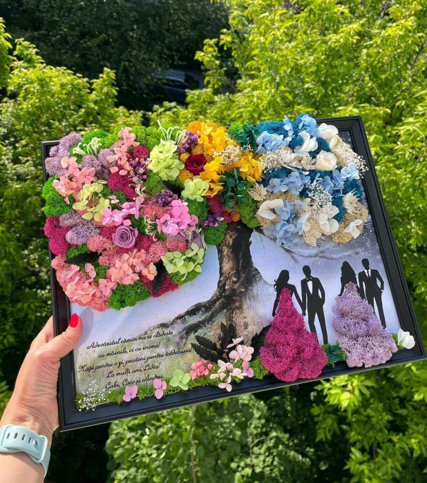 Copacul Vieții – Tablou floral premium din licheni și flori criogenate [2]