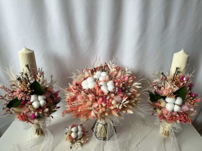 Pachet lumanari nunta + Buchet mireasa [1]