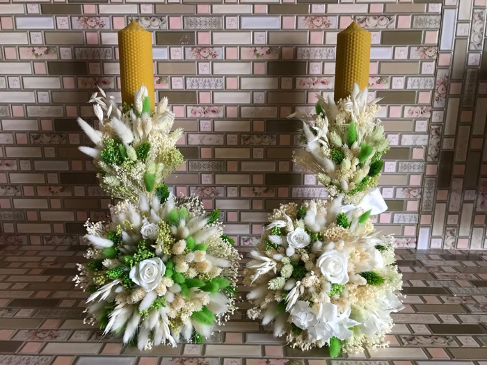 Pachet lumanari nunta + Buchet mireasa+ Buchet nasa [2]