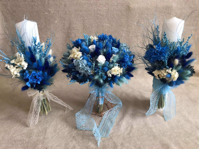 Pachet lumanari nunta + Buchet flori mireasa [1]
