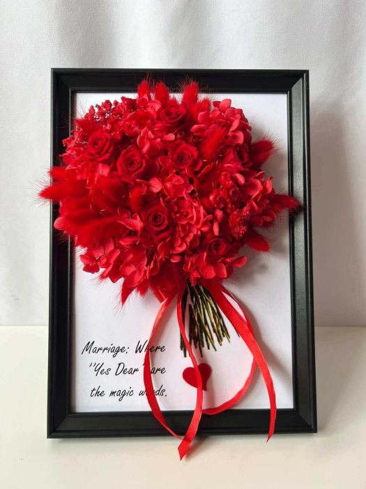 Buchet flori criogenate in rama tablou [2]