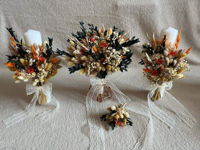 Pachet lumanari nunta + Buchet mireasa [2]