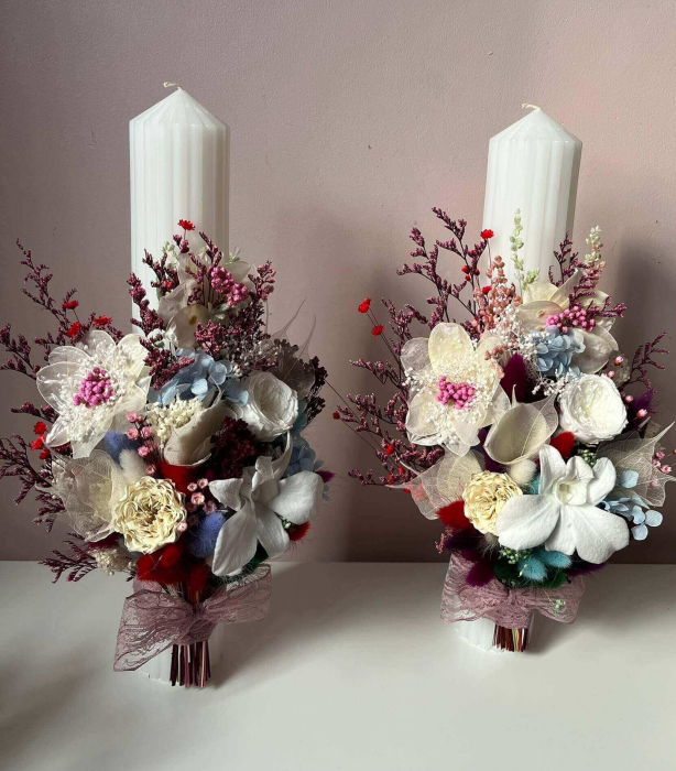 Lumanari nunta cu flori criogenate [4]