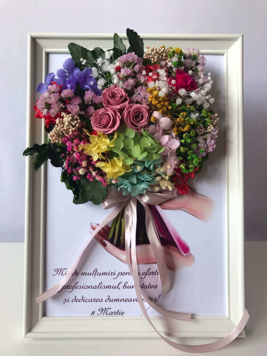 Tablou buchet flori uscate si licheni [2]