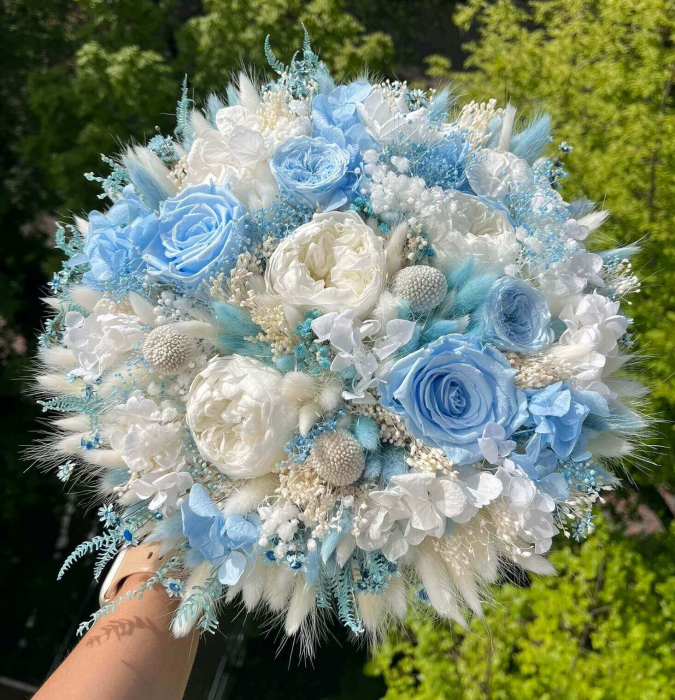 Pachet lumanari fagure pentru nunta, buchet flori mireasa si cocarda ginere [4]