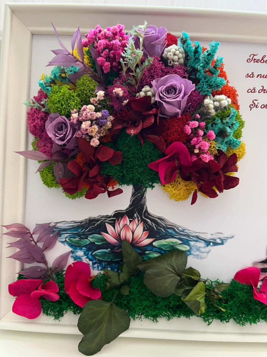 Tablou buchet flori uscate si licheni [2]