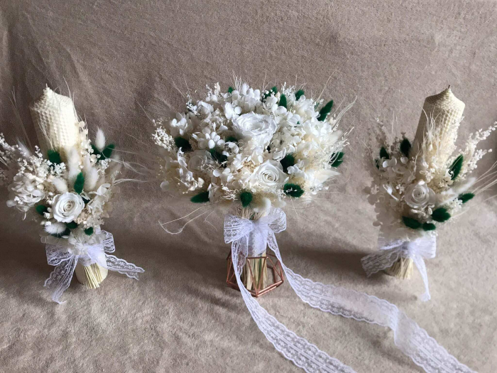 Pachet lumanari nunta + Buchet mireasa [1]