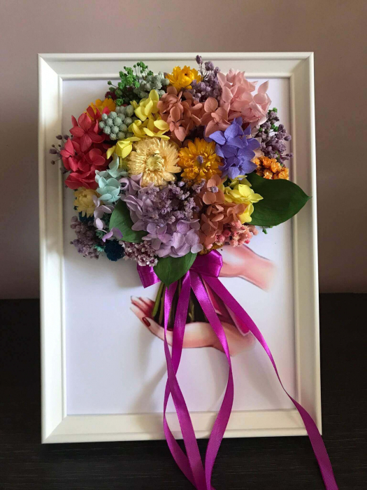 Tablou buchet flori uscate si licheni [2]