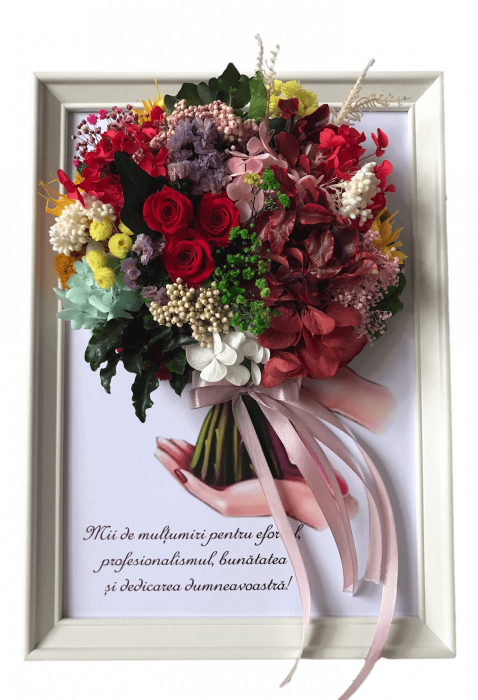 Tablou buchet flori uscate si licheni [2]