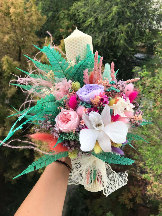 Pachet nunta (Lumanari nunta si buchet flori mireasa) [6]