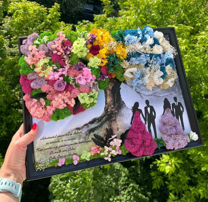 Copacul Vieții – Tablou floral premium din licheni și flori criogenate [3]