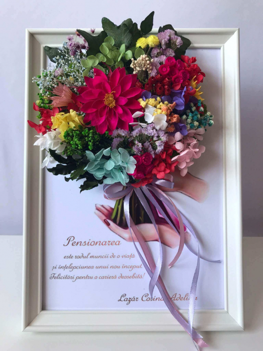 Tablou buchet flori uscate si licheni [2]