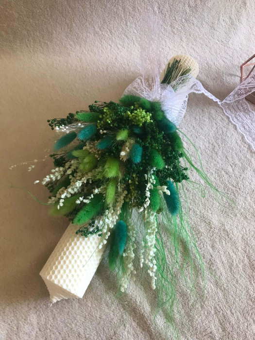 Lumanari nunta cu flori uscate naturale [2]