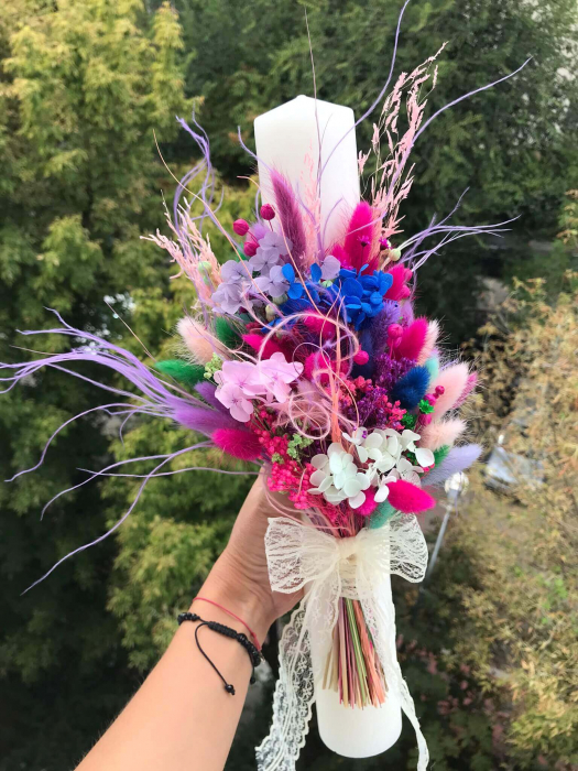 Pachet lumanari nunta + Buchet mireasa+ buchet de aruncat [5]