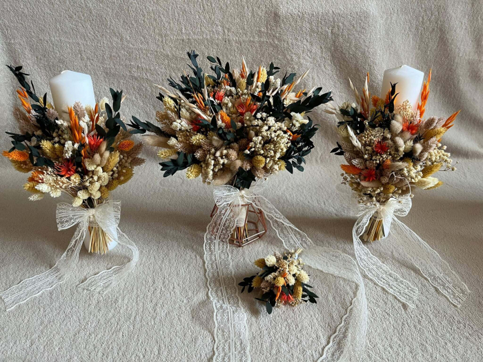 Pachet lumanari nunta + Buchet mireasa [1]