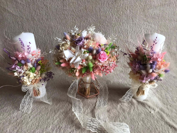 Pachet nunta (Lumanari nunta si buchet flori mireasa) [3]