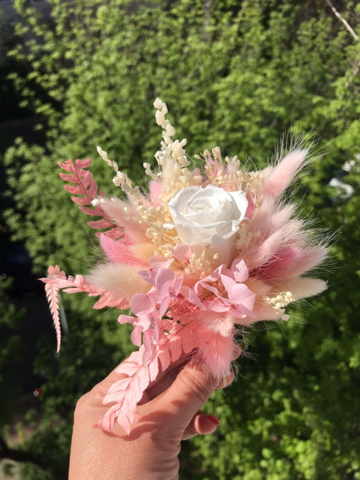 Pachet lumanari fagure pentru nunta, buchet flori mireasa si cocarda ginere [8]