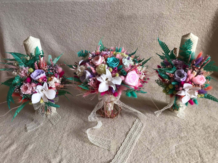 Pachet nunta (Lumanari nunta si buchet flori mireasa) [1]