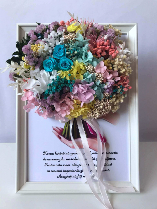 Tablou buchet flori uscate si licheni [2]