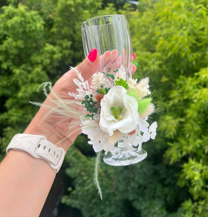 Aranjament floral pentru pahare miri sau nasi [2]